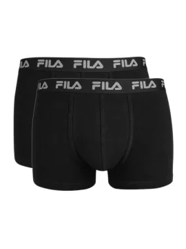FILA ΑΝΔΡΙΚΑ BOXER ΜΟΝΟΧΡΩΜΑ 2 PACK - ΜΑΥΡΟ