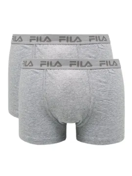 FILA ΑΝΔΡΙΚΑ BOXER ΜΟΝΟΧΡΩΜΑ 2 PACK - ΓΚΡΙ