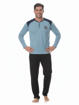 ΣΕΤ ΑΝΔΡΙΚΗ ΧΕΙΜΕΡΙΝΗ ΠΥΤΖΑΜΑ - 100% ΒΑΜΒΑΚΙ - ΓΑΛΑΖΙΟ