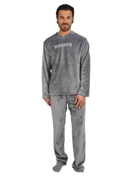 ΕΛΛΗΝΙΚΗ ΑΝΔΡΙΚΗ ΦΛΙΣ ΧΕΙΜΕΡΙΝΗ ΠΥΤΖΑΜΑ - ΓΚΡΙ