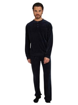 ΕΛΛΗΝΙΚΗ ΑΝΔΡΙΚΗ ΒΕΛΟΥΤΕ ΧΕΙΜΕΡΙΝΗ ΠΥΤΖΑΜΑ - ΜΠΛΕ ΣΚΟΥΡΟ