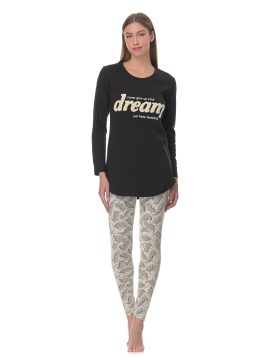 ΓΥΝΑΙΚΕΙΑ ΧΕΙΜΕΡΙΝΗ ΠΥΤΖΑΜΑ 100% ΒΑΜΒΑΚΙ - DREAM ΜΑΥΡΗ