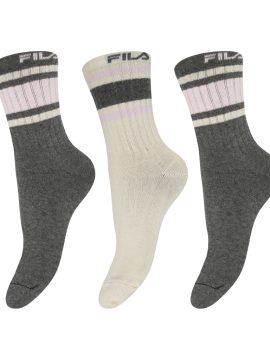 Γυναικείες Κάλτσες Fila Urban Normal Plain Unisex 3 Ζεύγη σε Γκρί & Λευκό cream Αποχρώσεις