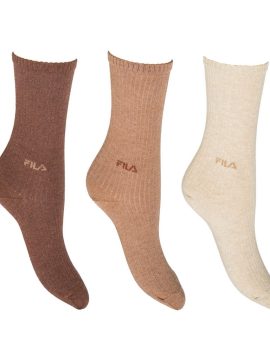 Γυναικείες Κάλτσες Fila Urban Normal Plain Unisex 3 Ζεύγη σε Καφέ Αποχρώσεις