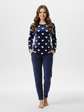 ΓΥΝΑΙΚΕΙΑ ΒΑΜΒΑΚΕΡΗ ΦΛΙΣ ΠΥΤΖΑΜΑ ΜΕ ΚΑΡΔΟΥΛΕΣ - ΜΠΛΕ