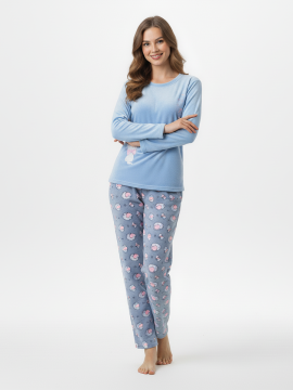 ΓΥΝΑΙΚΕΙΑ ΒΑΜΒΑΚΕΡΗ ΦΛΙΣ ΠΥΤΖΑΜΑ ΜΕ ΓΑΤΟΥΛΑ - ΓΑΛΑΖΙΟ