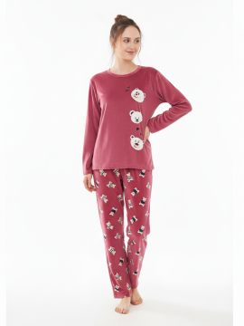 ΓΥΝΑΙΚΕΙΑ ΒΑΜΒΑΚΕΡΗ ΦΛΙΣ ΠΥΤΖΑΜΑ ΜΕ ΑΡΚΟΥΔΑΚΙ - ΜΠΟΡΝΤΟ