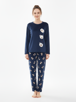 ΓΥΝΑΙΚΕΙΑ ΒΑΜΒΑΚΕΡΗ ΦΛΙΣ ΠΥΤΖΑΜΑ ΜΕ ΑΡΚΟΥΔΑΚΙ - ΜΠΛΕ