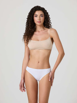 JADEA BIKINI ΜΕ ΧΑΜΗΛΟ ΜΠΟΥΣΤΟ ΑΠΟ ΕΛΑΣΤΙΚΟ ΒΑΜΒΑΚΙ , ΣΕΤ 3 ΤΕΜΑΧΙΩΝ - ΛΕΥΚΟ