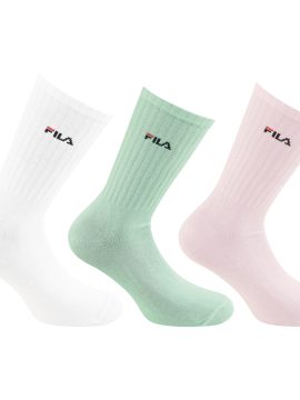 Γυναικείες Κάλτσες Fila Αθλητική 3 Ζεύγη σε Λευκό,Λαχανί & Ροζ
