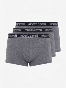 ROBERTO CAVALLI 3 Pack BOXER ΒΑΜΒΑΚΕΡΟ ΕΣΩΡΟΥΧΟ - ΓΚΡΙ