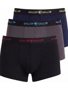 GALLOP 3 Pack BOXER ΒΑΜΒΑΚΕΡΟ ΕΣΩΡΟΥΧΟ - ΜΑΥΡΟ/ΑΝΘΡΑΚΙ/ΜΠΛΕ