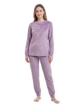 ΓΥΝΑΙΚΕΙΑ FLEECE ΠΥΤΖΑΜΑ ΜΕ ΑΝΑΓΛΥΦΑ ΣΧΕΔΙΑ ΦΙΟΓΚΑΚΙΑ - ΛΙΛΑ
