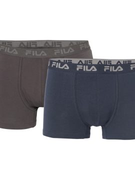 FILA ΑΝΔΡΙΚΑ BOXER ΜΟΝΟΧΡΩΜΑ 2 PACK - ΜΠΛΕ/ΑΝΘΡΑΚΙ